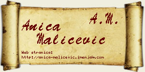 Anica Maličević vizit kartica